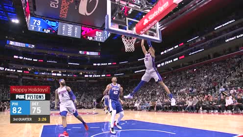 【NBA集锦】莫里斯仙人指路 伍德势大力沉双手空接砸扣
