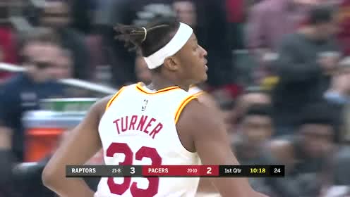 【NBA集锦】转身出手行云流水 特纳鹞子翻身后仰投篮