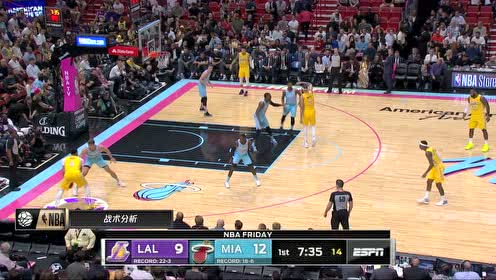 【NBA集錦】湖人vs熱火戰(zhàn)術(shù)分析：濃眉單打吸引防守 詹姆斯空位接球完美出手
