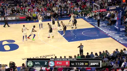 【NBA集錦】先來個下馬威 字母哥單挑大帝打進首球