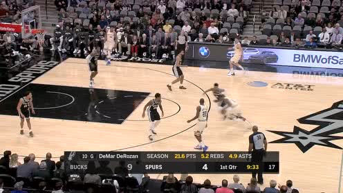 【NBA集锦】字母哥篮下双臂炸筐 德罗赞里外开花连得5分