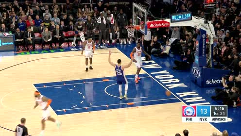 【NBA集錦】為所欲為！西蒙斯內(nèi)線硬剛防守碾壓暴扣
