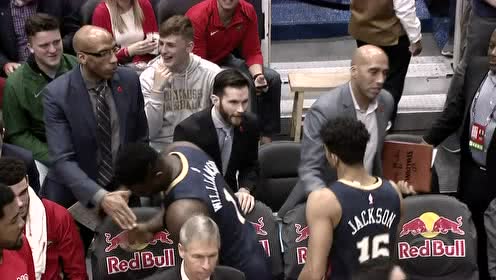 【NBA集錦】沒點兒難度不愛進(jìn) 錫安反擊空中滑翔拉桿上籃命中