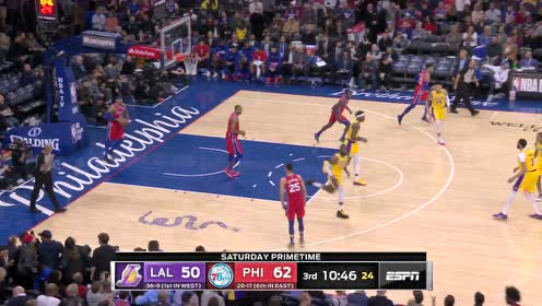 【NBA集錦】濃眉油漆區(qū)背打策應(yīng)送妙傳 詹姆斯空切而入折疊上籃得手