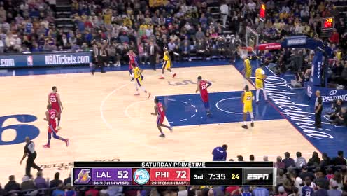【NBA集錦】一個(gè)暴扣打停湖人 哈里斯閃電起速擎天暴扣