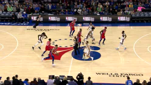 【NBA集锦】恩比德不在改打中锋 西蒙斯低位精湛背打命中首球
