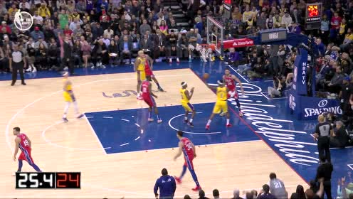 【NBA集錦】西蒙斯剛扣完濃眉已到籃下 五秒鐘雙方各完成一次反擊