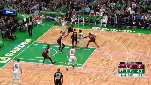 【NBA集锦】绿军战术一打一个准 杰伦布朗狂吃饼连续两记暴扣