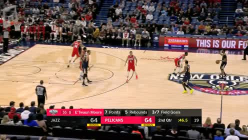 【NBA集錦】穆迪埃持球突破 戈貝爾緊隨其后接球吃餅