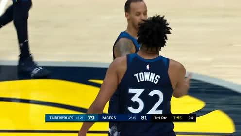 【NBA集錦】高炮臺不可小覷 唐斯外線顛投三分皮球入網(wǎng)打停步行者