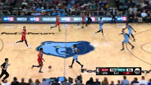 【NBA集锦】想进球谁都拦不住 莫兰特直冲篮下轻松打进