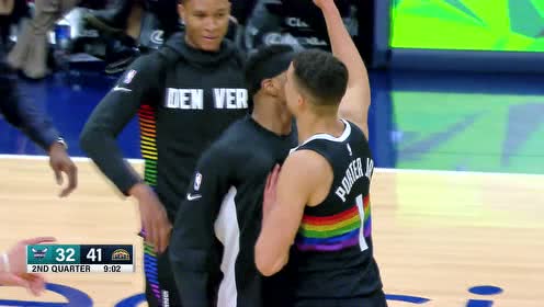【NBA集锦】他强任他强 小波特弧顶三分球场画彩虹