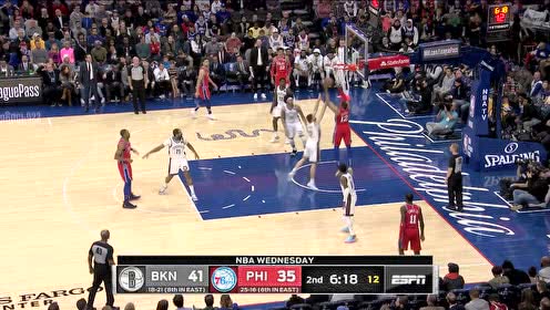 【NBA集锦】两个哈里斯都很猛 篮网哈里斯三分飚中费城哈里斯空接回应