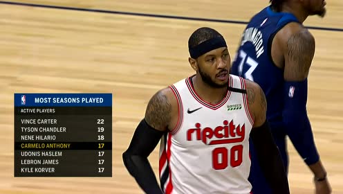 【NBA集锦】不知不觉打了17个年头 安东尼并列联盟第4老