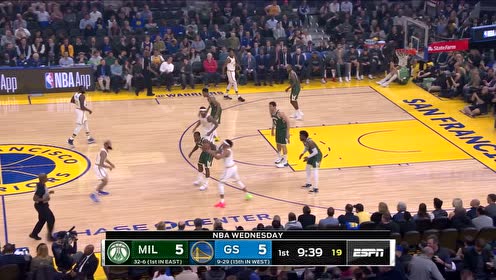 【NBA集锦】字母哥自信三分出手 达米安-李三分回敬一球