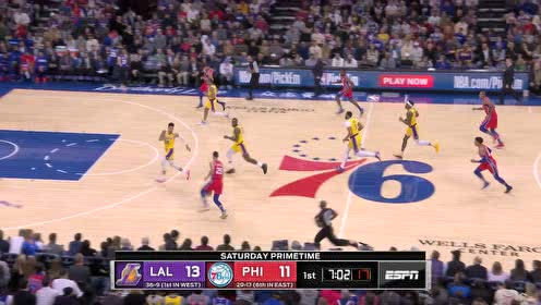【NBA集錦】小伙球商真的高 米爾頓靈性回傳喂餅西蒙斯上空籃