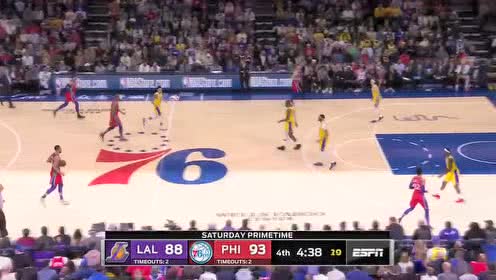 【NBA录像回放】湖人vs76人第4节 霍福德收割比赛