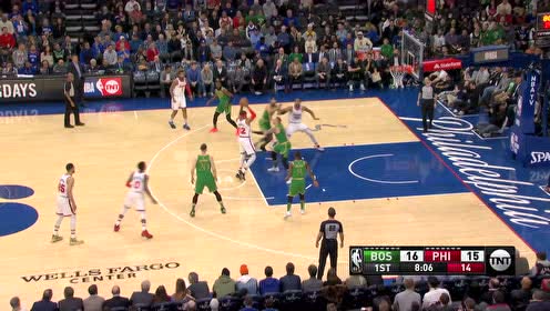 【NBA集锦】西蒙斯攻城拔寨细腻舔篮 沃克追身三分已是3投3中