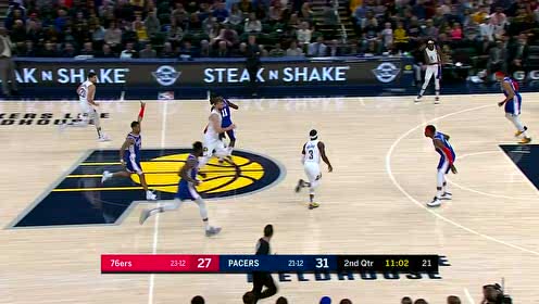 【NBA集錦】麥康奈爾箭步穿云飛天攬?jiān)?哈里斯翻身跳投命中靶心