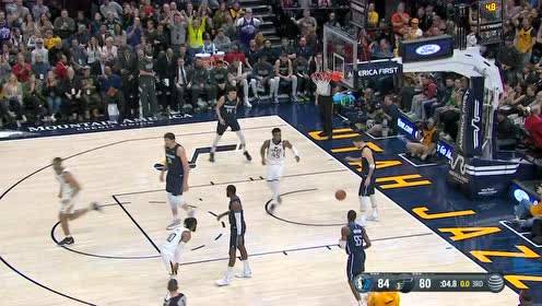 【NBA集锦】法国神塔擎天架海 戈贝尔力压东契奇双臂补扣