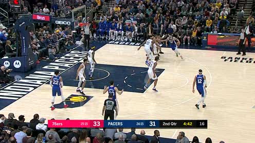 【NBA集錦】西蒙斯突破拋投再接長傳大力劈扣 在客場刮起一陣藍色旋風