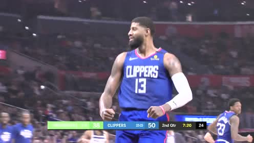 【NBA集锦】帅气硬汉 乔治无惧对抗空中强打得手小秀肌肉