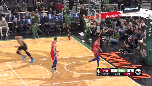 【NBA集锦】字母哥还是高出一个层次 晃飞恩比德轻松得分