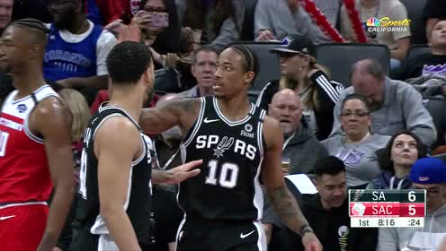 【NBA集锦】无解的单打能力 德罗赞单挑别利察强打2+1