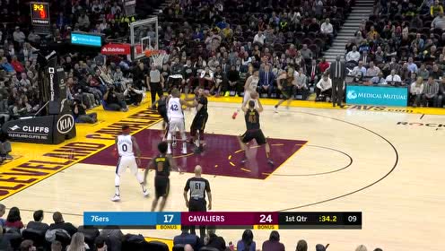 【NBA集锦】打爆76人内线 小南斯连续篮下杀伤连得四分