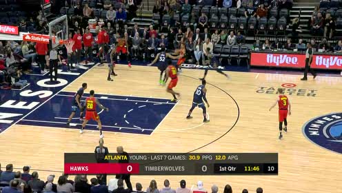【NBA集錦】那么大個(gè)人就那么漏了 特雷楊助飛瓊斯空接炸筐