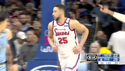 【NBA集錦】西蒙斯有膽有某獨闖龍?zhí)?左側(cè)突破右手暴扣