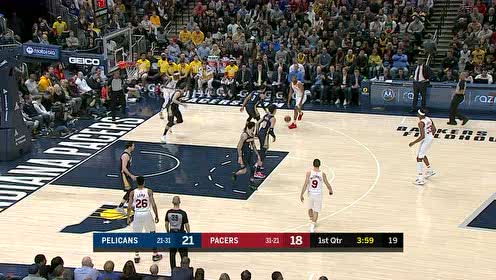 【NBA集锦】这身体天赋令人垂涎 海耶斯挡拆后接球单臂滑翔抡扣