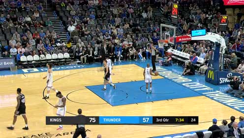 【NBA集錦】三分線外一米遠(yuǎn)抬手就扔 別利察這一球給雷霆投出暫停
