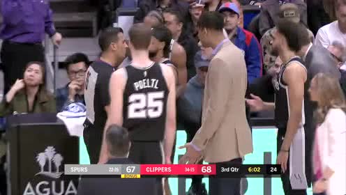 【NBA集锦】德罗赞肘击泡椒面部出血 乔治离场德罗赞被判恶意犯规