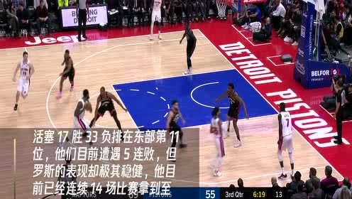 【NBA集锦】掘金vs活塞 罗斯有望连续15场拿到20+