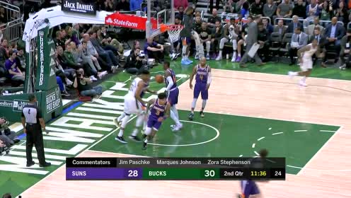 【NBA集锦】字母哥霸王步上篮冲击力十足 再来外线飘投拿下双杀