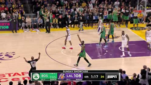 【NBA集錦】沃克看了也激動(dòng) 布朗底角出手命中關(guān)鍵三分