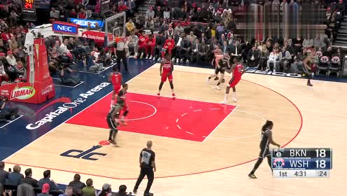 【NBA集錦】籃網(wǎng)真核心丁威迪無(wú)懼防守 右側(cè)45度干拔三分空刷入網(wǎng)