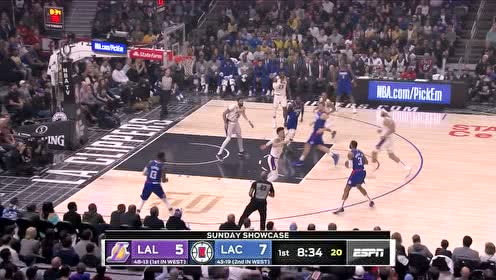 【NBA集锦】贝弗利撕咬式防守抢断立功 乔治大空位三分牢牢把握
