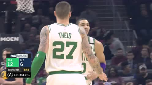 【NBA集錦】手感火熱！塔圖姆連續(xù)兩記三分穩(wěn)穩(wěn)飆進