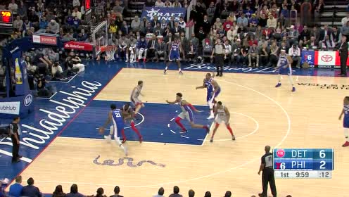 【NBA集锦】单打无懈可击 恩比德金鸡独立迎面高抛打成2+1