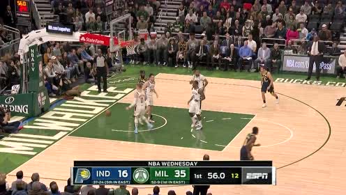 【NBA集錦】再不出手步行者可以投了 小薩博尼斯頂住壓力弧頂三分飆進(jìn)