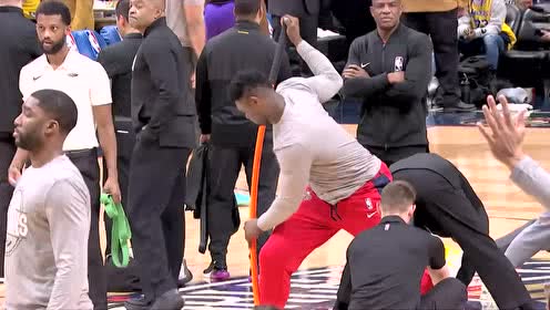 【NBA集錦】這是什么新式武器？錫安賽前訓(xùn)練耍上金箍棒