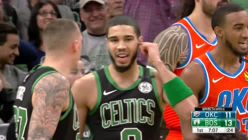 【NBA集錦】保羅助飛亞當(dāng)斯暴扣 塔圖姆內(nèi)線強(qiáng)起得分