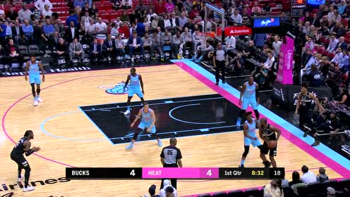 【NBA集锦】米德尔顿底角三分射大雕 阿德巴约迎面勾手上篮反击