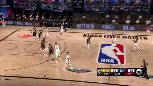 【NBA录像回放】爵士vs鹈鹕第1节 莺歌火力全开连砍7分