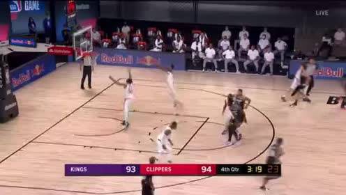 【NBA录像回放】NBA热身赛：国王vs快船第4节 别利察弧顶三分反超比分