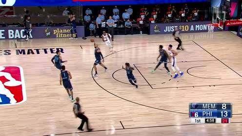 【NBA集锦】这球够强硬 瓦兰内线强吃大帝高难后仰跳投