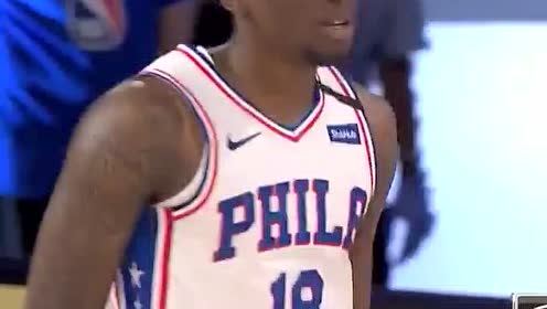 【NBA集锦】西蒙斯挡人助攻真轻松 米尔顿三分一箭穿心