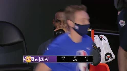 【NBA集锦】詹姆斯半场打卡下班 保温杯配枸杞养生
